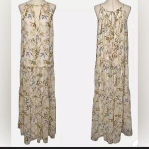 Anthropology DREW  Naomi boho Cream and Brown Patterned Dress